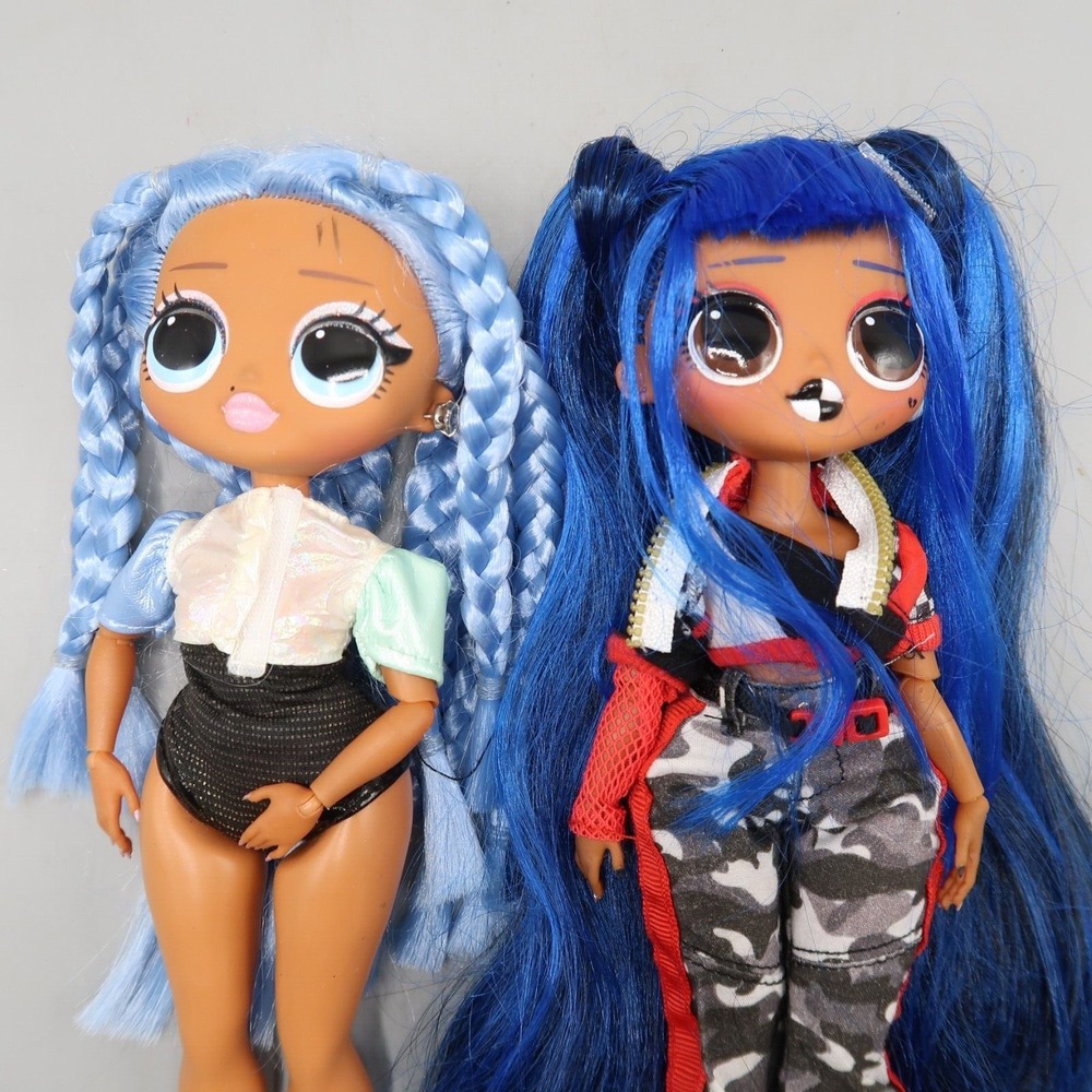 LOL Surprise OMG Downtown‎ BB Blue Hair & Winter Disco Fashion Doll lot of 2
